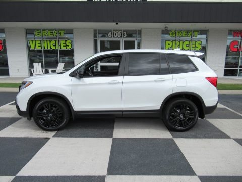 Platinum White Pearl Honda Passport Sport AWD.  Click to enlarge.