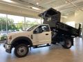 Front 3/4 View of 2021 Ford F550 Super Duty XL Regular Cab 4x4 Chassis Dump Truck #2
