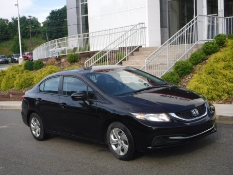 Crystal Black Pearl Honda Civic LX Sedan.  Click to enlarge.