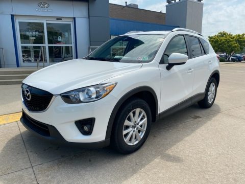 Crystal White Pearl Mica Mazda CX-5 Touring AWD.  Click to enlarge.