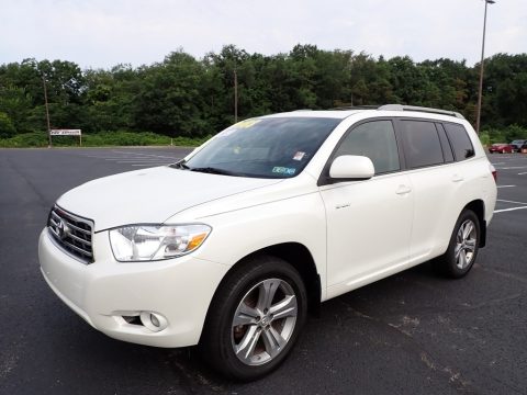 Blizzard White Pearl Toyota Highlander Sport 4WD.  Click to enlarge.