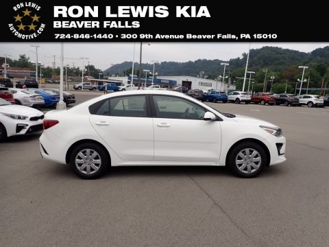 Clear White Kia Rio LX.  Click to enlarge.