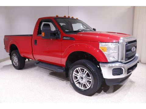 Vermillion Red Ford F350 Super Duty XL Regular Cab 4x4.  Click to enlarge.