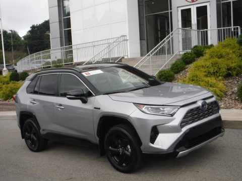 Silver Sky Metallic Toyota RAV4 XSE AWD Hybrid.  Click to enlarge.