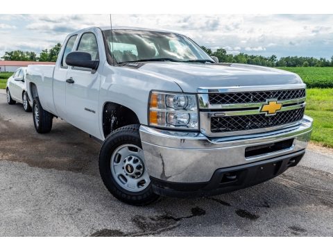 Summit White Chevrolet Silverado 2500HD Work Truck Extended Cab 4x4.  Click to enlarge.