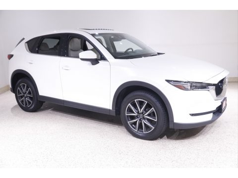 Snowflake White Pearl Mica Mazda CX-5 Grand Touring AWD.  Click to enlarge.