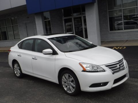 Aspen White Nissan Sentra SL.  Click to enlarge.