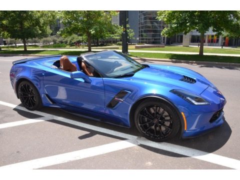 Elkhart Lake Blue Metallic Chevrolet Corvette Grand Sport Convertible.  Click to enlarge.