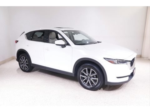 Snowflake White Pearl Mica Mazda CX-5 Grand Touring AWD.  Click to enlarge.