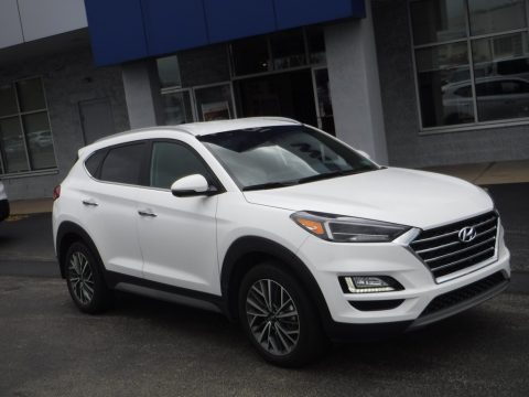 Winter White Hyundai Tucson Limited AWD.  Click to enlarge.