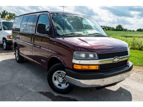 Berry Red Metallic Chevrolet Express 2500 Passenger Van.  Click to enlarge.