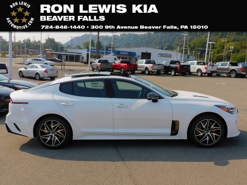 Snow White Pearl Kia Stinger GT-Line.  Click to enlarge.