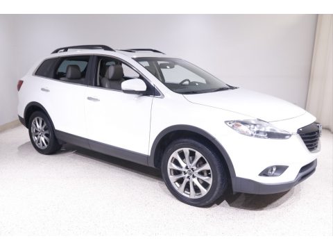 Crystal White Pearl Mica Mazda CX-9 Grand Touring AWD.  Click to enlarge.
