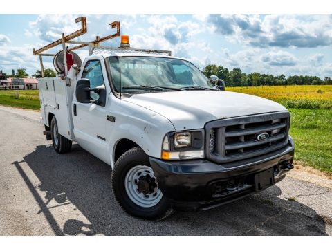 Oxford White Ford F350 Super Duty XL Regular Cab Chassis Utility.  Click to enlarge.