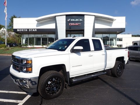 Summit White Chevrolet Silverado 1500 LT Double Cab 4x4.  Click to enlarge.