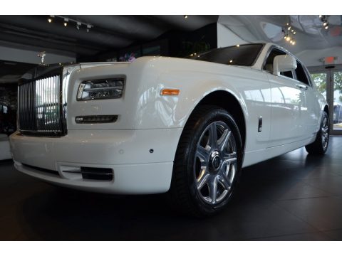 English White Rolls-Royce Phantom Sedan.  Click to enlarge.