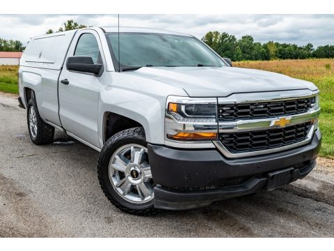 Silver Ice Metallic Chevrolet Silverado 1500 LS Regular Cab.  Click to enlarge.