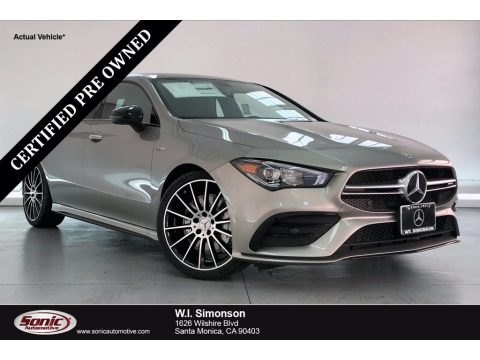 Mojave Silver Metallic Mercedes-Benz CLA AMG 35 Coupe.  Click to enlarge.