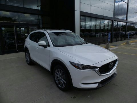 Snowflake White Pearl Mica Mazda CX-5 Grand Touring AWD.  Click to enlarge.