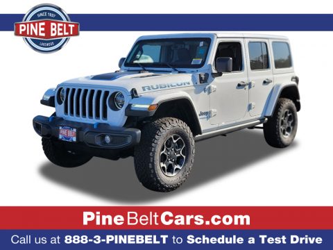 Bright White Jeep Wrangler Unlimited Rubicon 4xe Hybrid.  Click to enlarge.