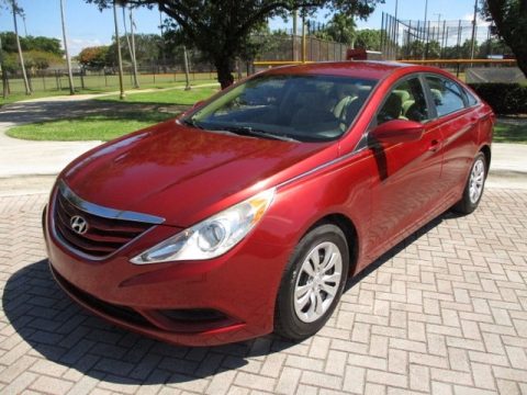 Venetian Red Hyundai Sonata GLS.  Click to enlarge.