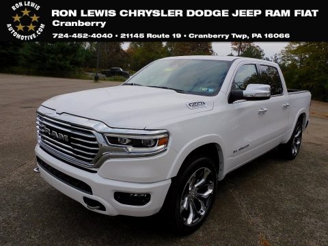 Ivory White Tri-Coat Pearl Ram 1500 Limited Longhorn Crew Cab 4x4.  Click to enlarge.