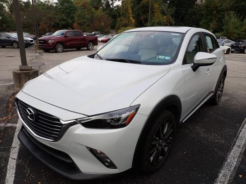 Crystal White Pearl Mazda CX-3 Grand Touring AWD.  Click to enlarge.