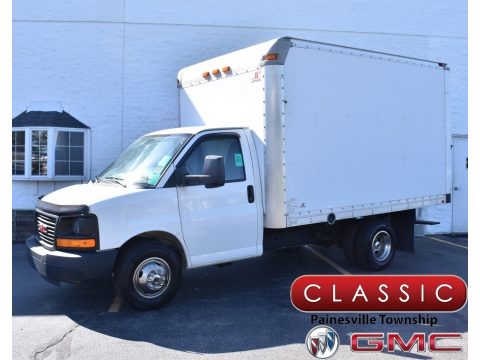Summit White GMC Savana Cutaway 3500 Commercial Moving Truck.  Click to enlarge.