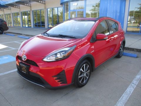 Absolutely Red Toyota Prius c Two.  Click to enlarge.