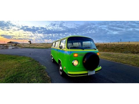 Green Volkswagen Bus T2 Station Wagon.  Click to enlarge.