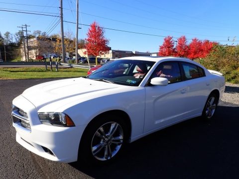 Bright White Dodge Charger SXT Plus AWD.  Click to enlarge.