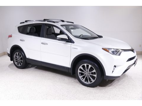 Blizzard White Pearl Toyota RAV4 Limited AWD Hybrid.  Click to enlarge.