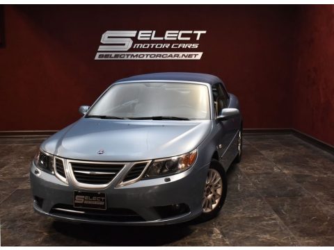 Ice Blue Metallic Saab 9-3 2.0T Convertible.  Click to enlarge.