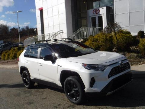 Blizzard White Pearl Toyota RAV4 XSE AWD Hybrid.  Click to enlarge.