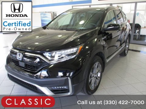 Crystal Black Pearl Honda CR-V Touring AWD Hybrid.  Click to enlarge.