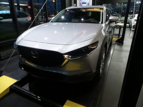 Sonic Silver Metallic Mazda CX-30 Premium AWD.  Click to enlarge.