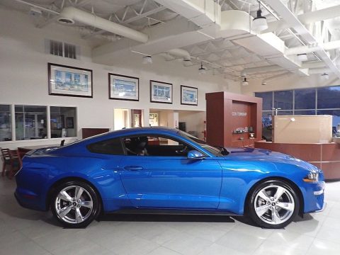 Velocity Blue Ford Mustang EcoBoost Premium Fastback.  Click to enlarge.