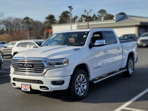 Ivory White Tri-Coat Pearl Ram 1500 Limited Longhorn Crew Cab 4x4.  Click to enlarge.