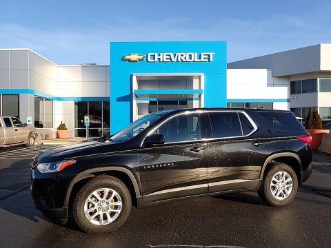 Mosaic Black Metallic Chevrolet Traverse LS.  Click to enlarge.