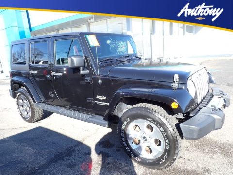 Black Jeep Wrangler Unlimited Sahara 4x4.  Click to enlarge.