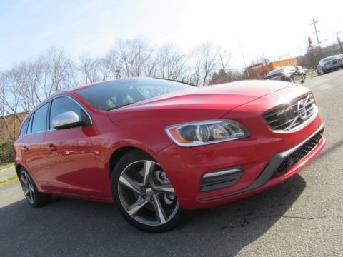 Passion Red Volvo V60 T6 AWD R-Design.  Click to enlarge.