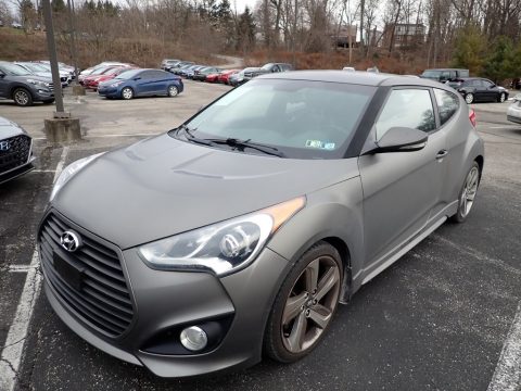 Matte Gray Hyundai Veloster Turbo.  Click to enlarge.