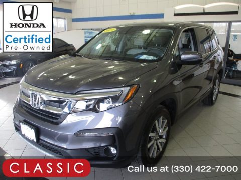 Modern Steel Metallic Honda Pilot EX-L AWD.  Click to enlarge.