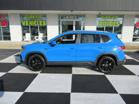 Cornflower Blue Volkswagen Taos SEL.  Click to enlarge.