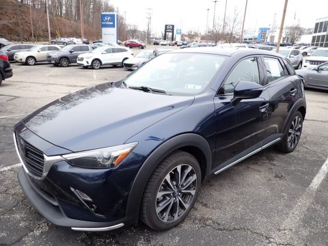 Deep Crystal Blue Mica Mazda CX-3 Grand Touring AWD.  Click to enlarge.