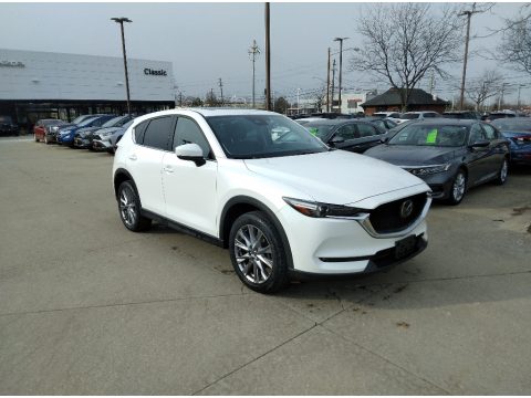 Snowflake White Pearl Mica Mazda CX-5 Grand Touring AWD.  Click to enlarge.