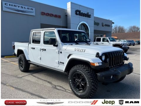 Bright White Jeep Gladiator Willys 4x4.  Click to enlarge.