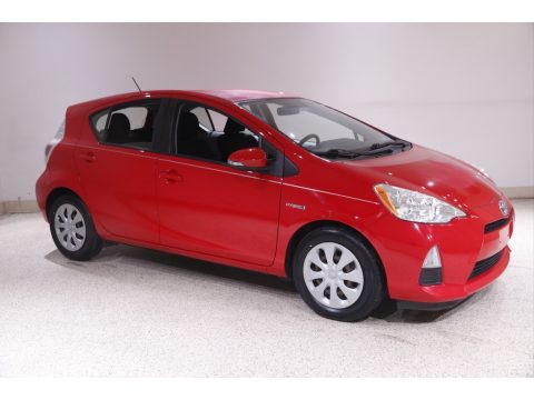 Absolutely Red Toyota Prius c Hybrid One.  Click to enlarge.