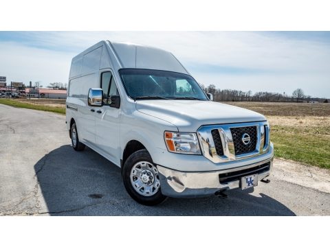 Glacier White Nissan NV 2500 HD S High Roof.  Click to enlarge.