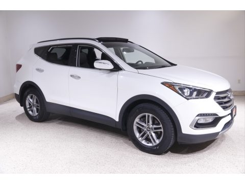 Pearl White Hyundai Santa Fe Sport .  Click to enlarge.